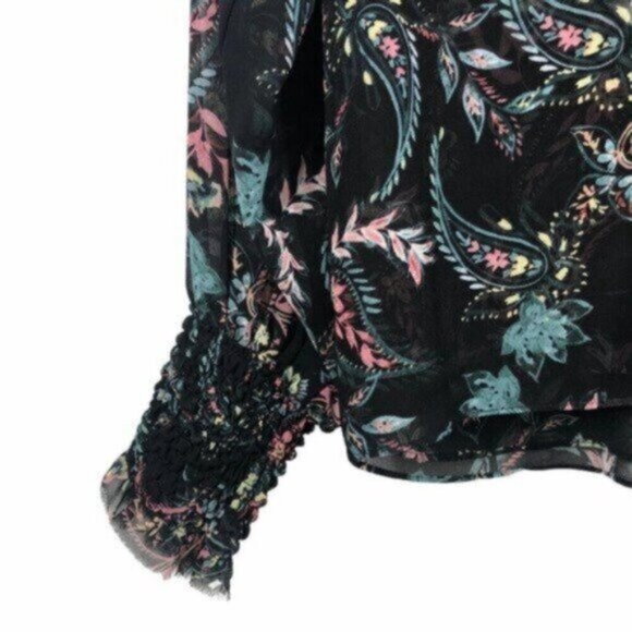 Misa Los Angeles Black Floral Blouse - Picture 6 of 12